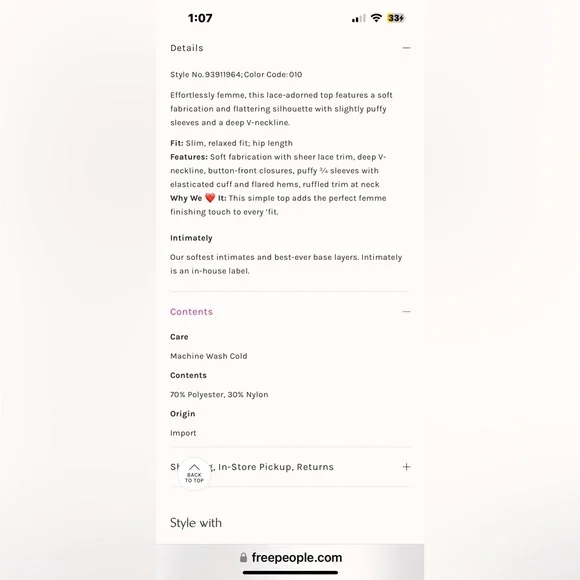 NWT FREE PEOPLE INTIMATELY Forever Young Bed Jacket | White Alyssum - Picture 7 of 16